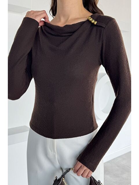 Gülseli Kadın Omuz Aksesuarlı Bluz - S000482800-19413