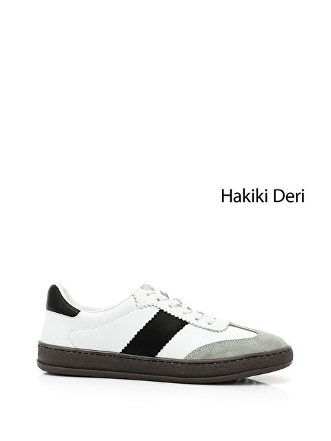 GÖNDERİ(R) Kadın BEYAZ Bağcıklı Hakiki Deri Sneaker