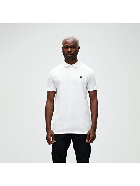 Bad Bear Gabriel Erkek Beyaz Polo Yaka Tişört - S000529877-20063