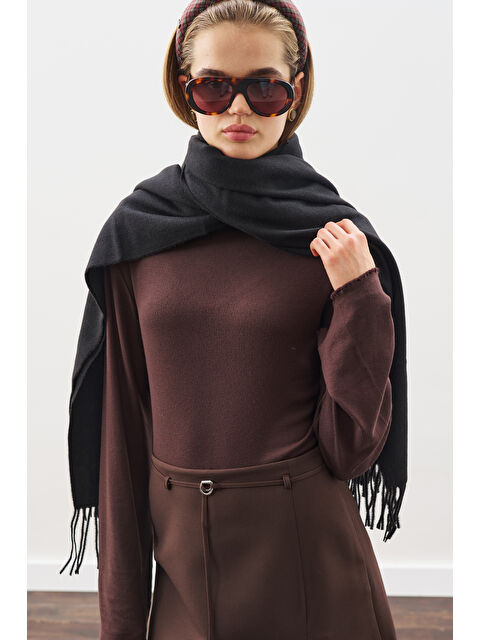 Manuka Kaşmir Dokulu Şal Siyah - S000471176-19351