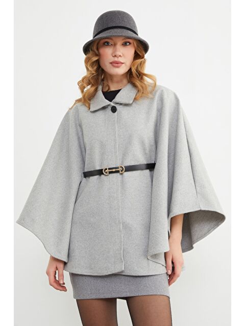 Fullamoda Kemerli Polo Yaka Kaşe Panço - S000491859-20600