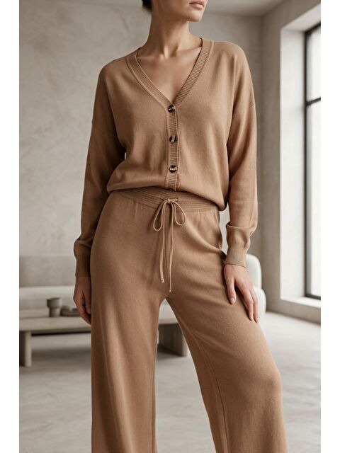 Gülseli Kadın Triko Hırka Pantolon İkili Takım