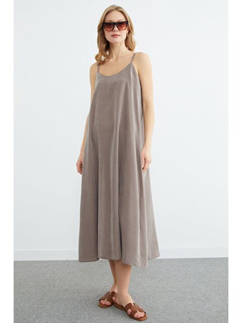 Fullamoda Basic İp Askılı Maxi Boy Elbise - S000506903-26429