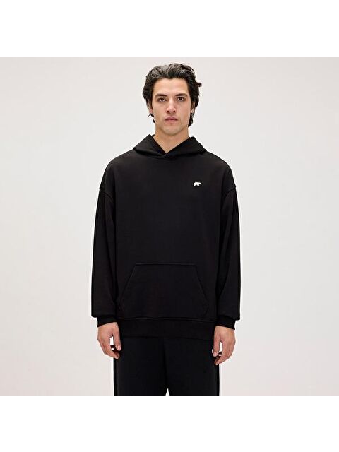 Bad Bear Drake Oversize Erkek Siyah Kapüşonlu Hoodie - S000504633-19351