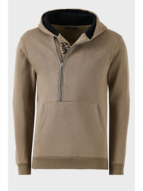 Buratti Kanguru Cepli Fermuarlı Kapüşon Yaka Slim Fit  Erkek Hoodie 575707 - S000000694-26429