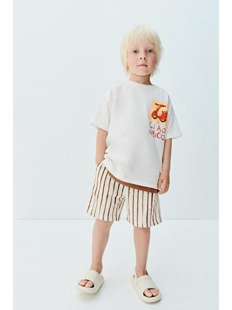 Monila Erkek Çocuk Slogan Baskılı Şortlu Pamuklu Altüst Takım - S000515403-19966