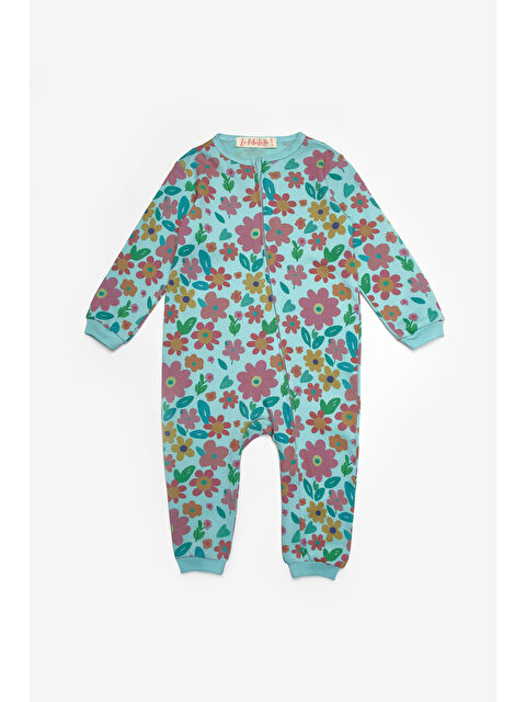 Le Mabelle Mint Çiçk Desenli Fermuarlı Kız Bebek Tulum - Clara - S000492901-1180