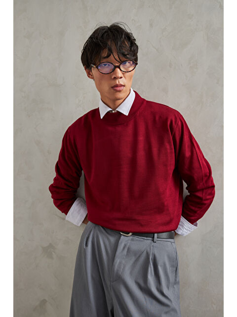 HYMAN Erkek Yarım Balıkçı Oversize Basıc Triko Kazak - S000515401-19951