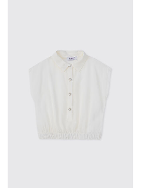 Panço Kız Çocuk Ekru Bluz