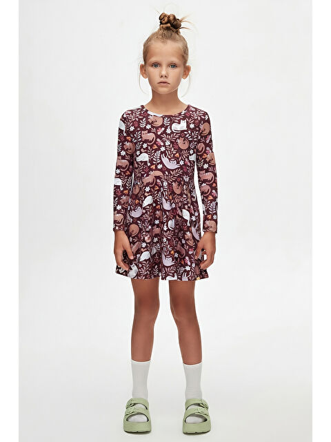 Lovetti Kız Çocuk Lazy Desen Uzun Kol Elbise - S000497480-23173