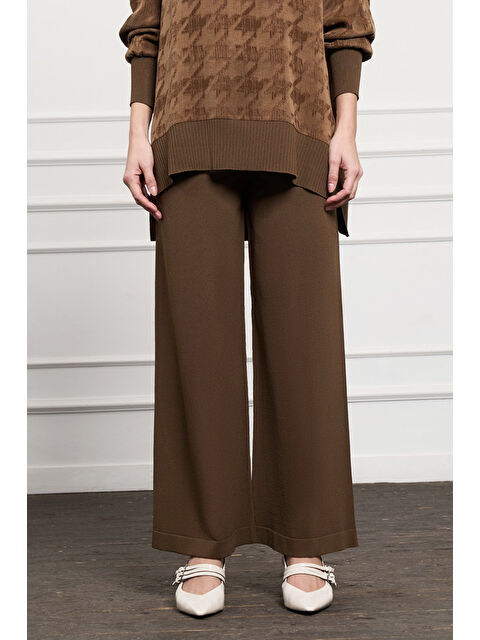 Nuss Merserize Bol Paça Pantolon 002 Koyu Kahverengi - S000368572-19291