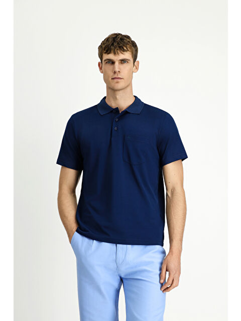 Kiğılı Regular Fit Pamuklu Nakışlı Cepli Polo Yaka Tişört