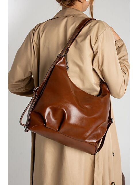 Minebag Suni Deri Kadın Kol ve Sırt Çanta Katie Taba - S000433277-14955