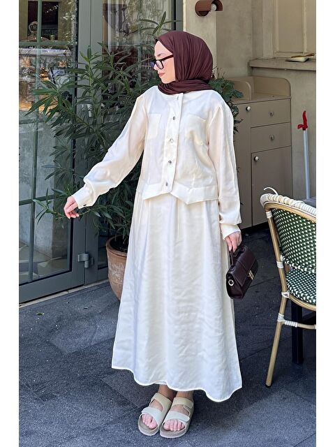 Lamelif Etekli Tesettür Takım Taş - S000515295-25636