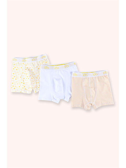 Panço Erkek Çocuk Basketbol Figürlü Sarı 3'lü Boxer Seti - S000525996-20072