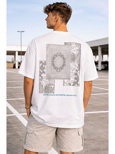 Tarz Cool Oversize Erkek Tişört Baskılı Pamuklu Rahat Kesim Streetwear Yazlık Basic T-Shirt