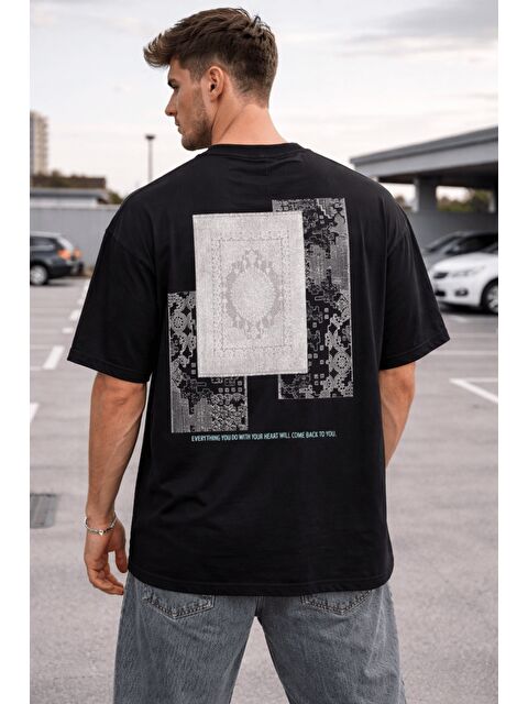 Tarz Cool Oversize Erkek Tişört Baskılı Pamuklu Rahat Kesim Streetwear Yazlık Basic T-Shirt