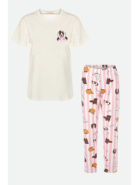 Koza İç Giyim Kadın Kısa Kollu Pamuklu Desenli Pijama Takımı - S000422076-37390