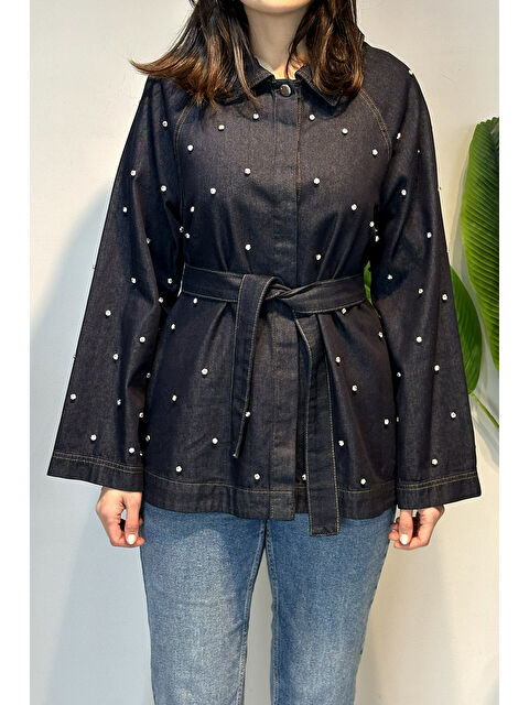 Remsa Taş Detaylı Gömlek Ceket 7439 Lacivert - S000512119-21164