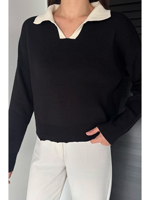 Gülseli Polo Yaka Salaş Triko Bluz (s,m,l,xl Uyumludur) - S000482809-19351