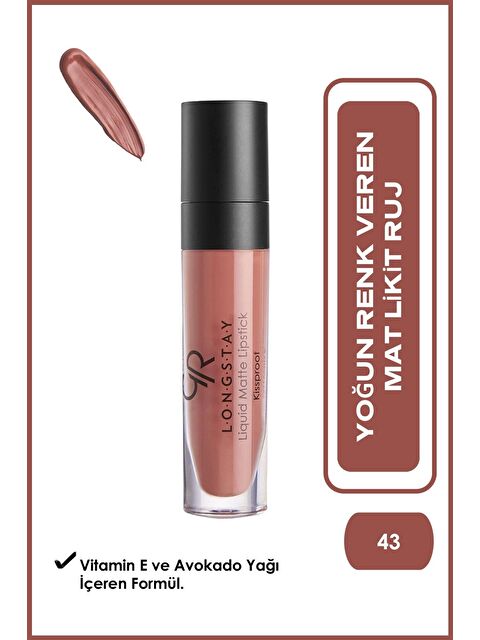 GOLDEN ROSE Longstay Liquid Matte Lipstick No:43 - Likit Mat Ruj - S000382685-25638