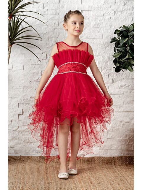 Mnk Baby & Kids Uzun Kuyruk Tütülü Askılı Kız Filira Elbise MNK0584 - S000389138-20045