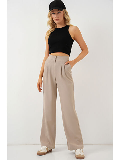 Bigdart 6638 Yüksek Bel Palazzo Pantolon - A.Bej - S000141792-19927