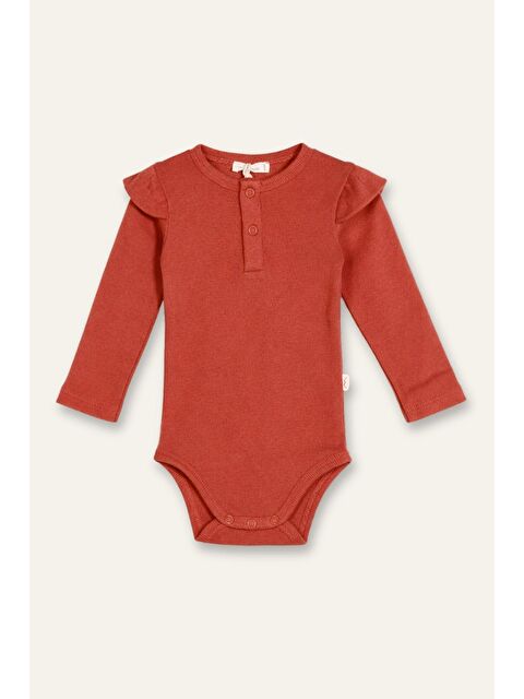 MİNİNİO Gots Sertifikalı %100 Organik Pamuk Kolları Fırfırlı Body (0-4Yaş)