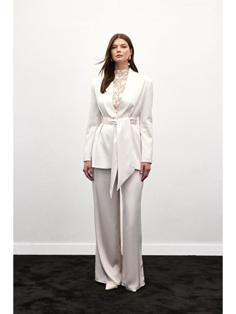 SATEEN Saten Pantolon - Taş - S000506909-25636