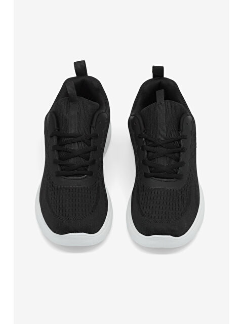 TONNY BLACK Erkek Siyah Beyaz Rahat Kalıp Nefes Alabilen Bağcıklı Spor Ayakkabı