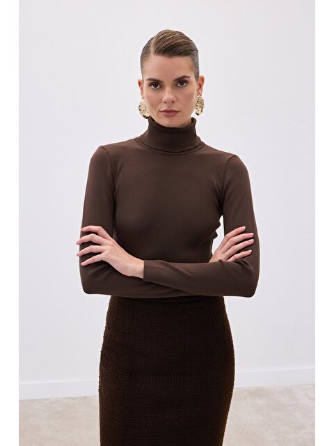 SATEEN Tam Balıkçı Triko - Kahve - S000339952-19413