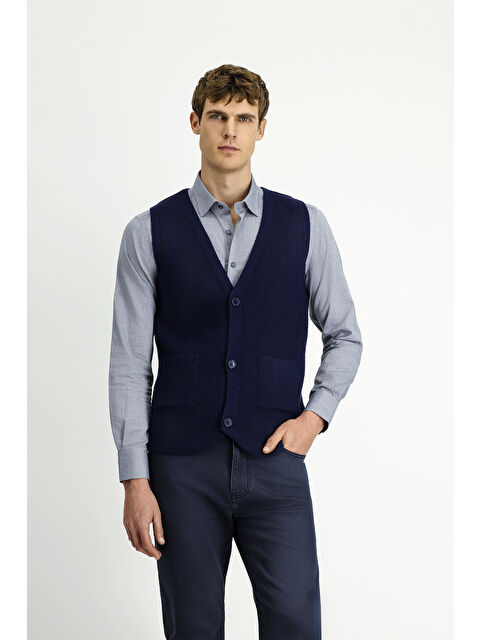 Kiğılı V Yaka Triko Yelek - S000494095-29672