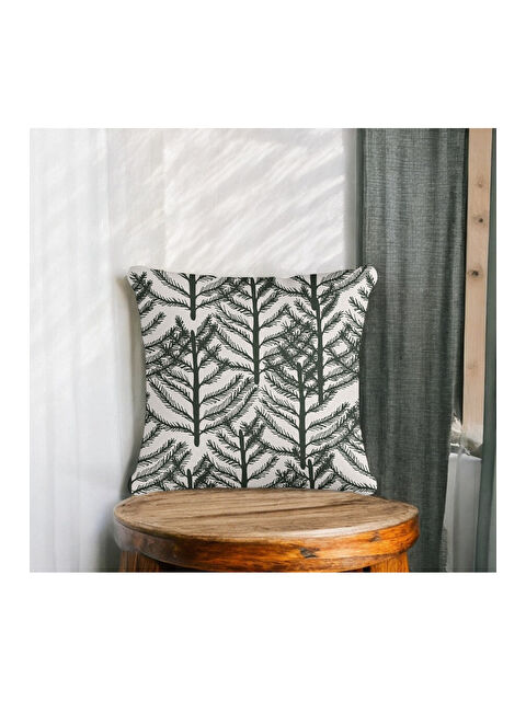 Asdiva Yılbaşı Temalı Çam Dalı Desenli Kırlent Kılıfı - Haki 43x43 - S000465344-18547