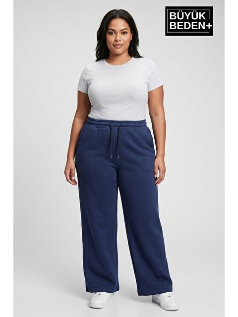 Süperlife Kadın Büyük Beden Bol Paça Yüksek Bel Lastikli Salaş Eşofman Altı SPR26BEA988