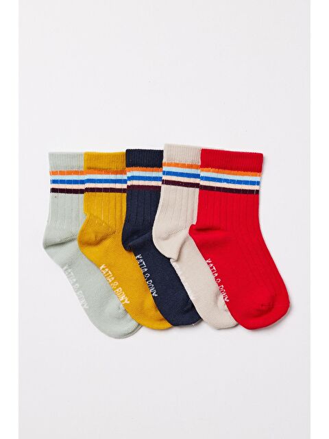 Katia And Bony Bebek Şeritli 5'Li Paket Soket Çorap Çok Renkli - S000529888-23173