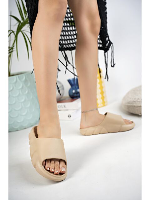 MODAFRATO TIRTIKLI Unisex Terlik Plaj Deniz Havuz Terliği Erkek Kadın - S000487037-19928