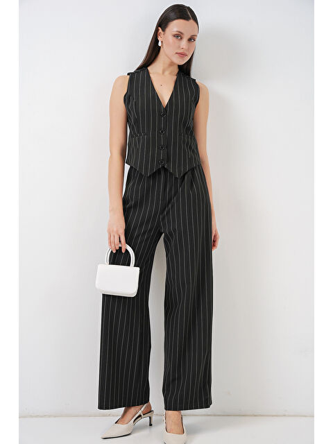 Bigdart 6709 Kadın Yelek Pantolon İkili Takım - D. Siyah - S000346089-22238