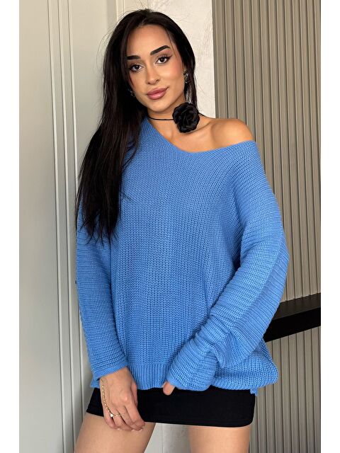 Gülseli V Yaka Salaş Triko Bluz (s,m,l,xl Uyumludur) - S000445325-19393