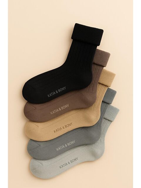 Katia And Bony Çocuk 5'Li Havlu Soket Çorap Gri Mix - S000144463-20600