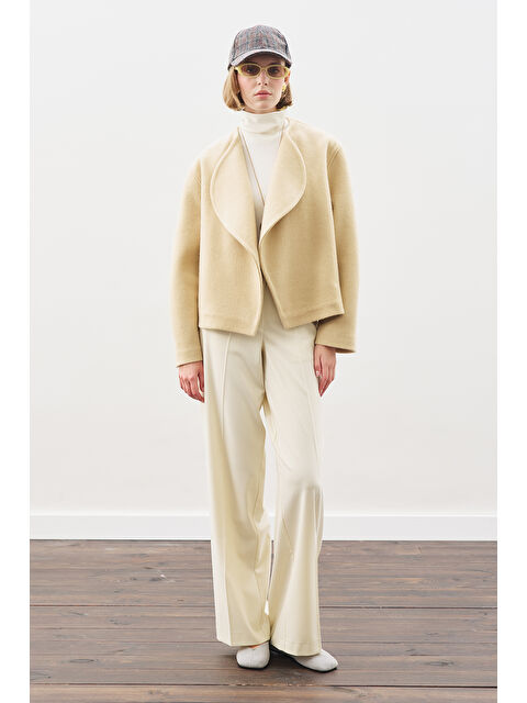 Manuka Yünlü Kısa Ceket Kum - S000465347-29738