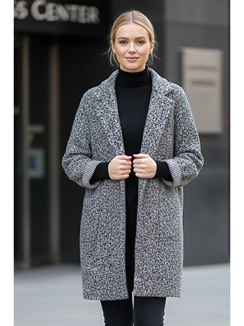 Chiccy İtalyan Gri Ceket Yaka Uzun Kol Düğmeli Cepli Casual Buklet Oversize Dokuma Ceket 98 68 - S000486857-20600