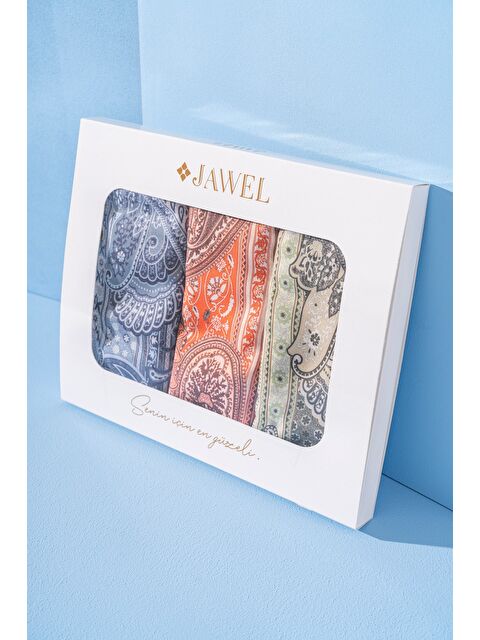 Jawel Kadın Adessa Soft Şal Paketi (Bebe Mavi-Turuncu-Lime) - S000384836-23173