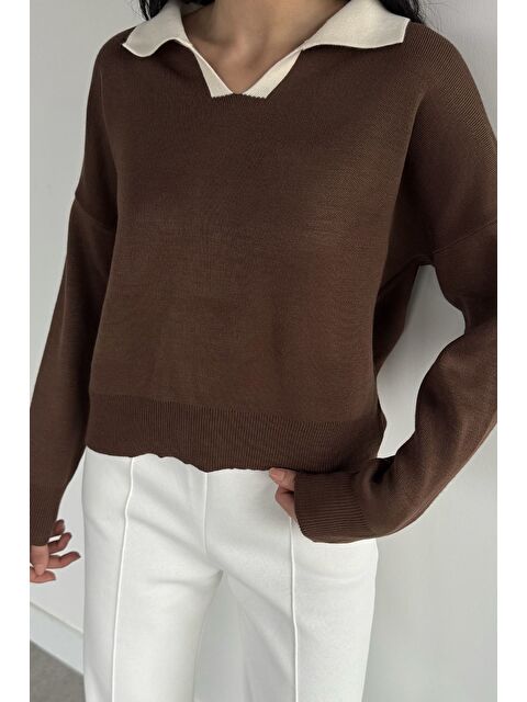 Gülseli Polo Yaka Salaş Triko Bluz (s,m,l,xl Uyumludur) - S000482809-19413