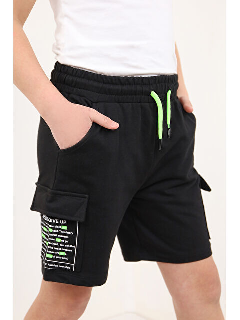 Toontoykids Erkek Çocuk Cepleri Yazı Baskılı Şort - S000417466-19351