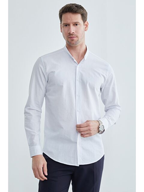 Fullamoda Düz Düğmeli Yaka Erkek Gömlek - S000513577-20063