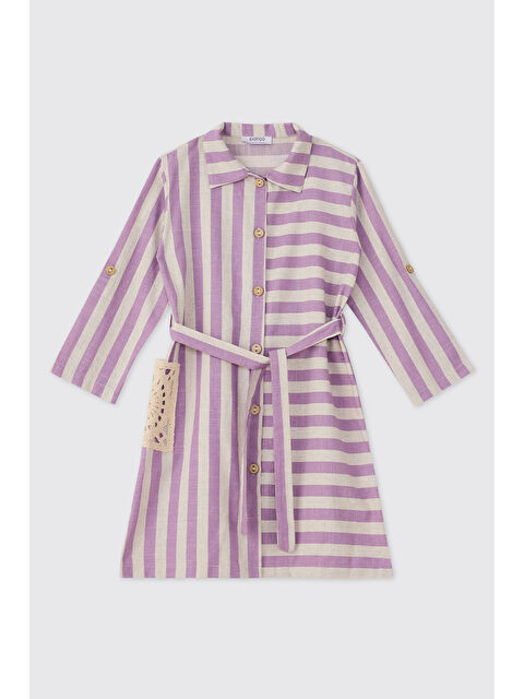 Panço Kız Çocuk Lila Elbise