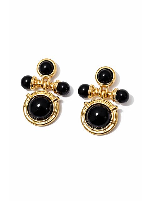 New Obsessions Antik Siyah Detaylı Vintage Küpe - S000492908-37201