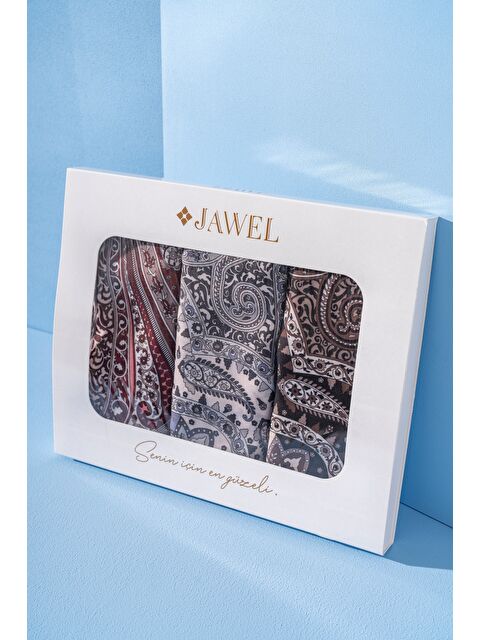 Jawel Kadın Tlos Soft Şal Paketi (Bordo-Mor-Siyah) - S000384840-23173