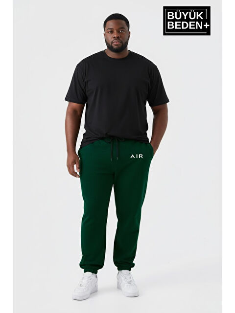 Süperlife Erkek Büyük Beden Paça Lastikli Rahat Kalıp AR Baskılı İnce Eşofman Altı SPR26BEA951-1 - S000487075-19416