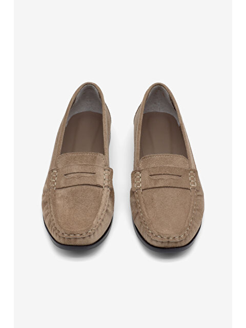 TONNY BLACK Kadın Vizon Süet Termo Kaymaz Taban Loafer Oxford Kadın Ayakkabı - S000505205-19291